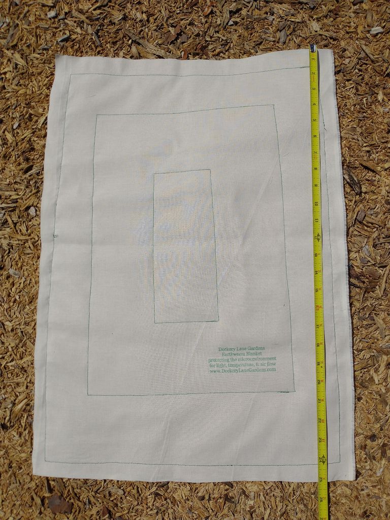 Earthworm blanket 25x18 inches. vertical view. sold by Dockery Lane Gardens
